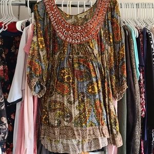 One World colorful peasant TOP XL